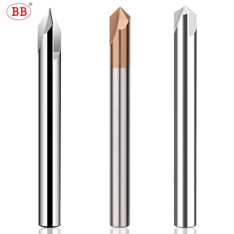 BB Chamfer Cutter Long Length 100mm 150mm Carbide Extended 3F V Milling Countersink CNC 60 90 120 Degree Deburring Edges