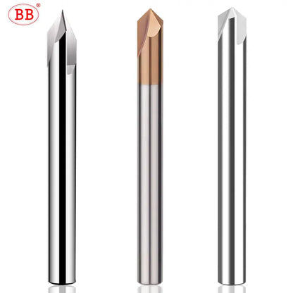 BB Chamfer Cutter Long Length 100mm 150mm Carbide Extended 3F V Milling Countersink CNC 60 90 120 Degree Deburring Edges