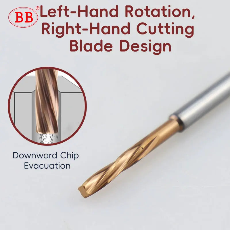 BB Reamer Left Hand Micro Carbide Spiral Flute Coated PRO External Cooling Aluminum Small Hole Making 3.96mm-12mm