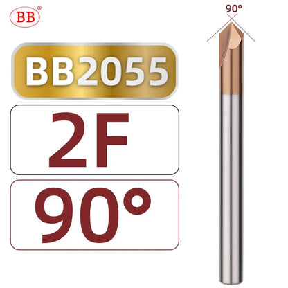 BB Chamfer Cutter Long Length 100mm 150mm Carbide Extended 3F V Milling Countersink CNC 60 90 120 Degree Deburring Edges