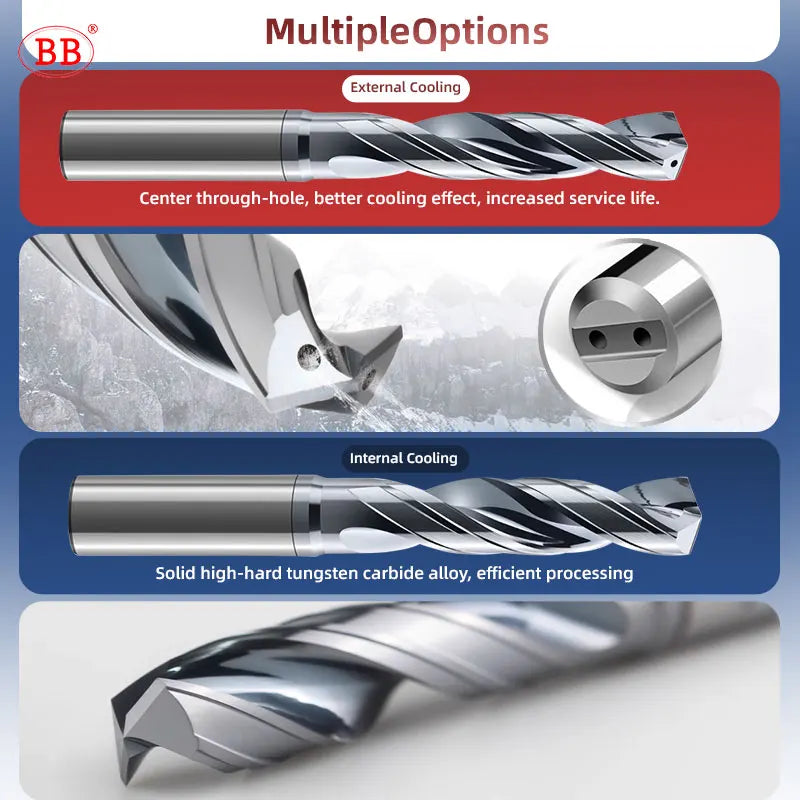 BB Pro Drill for Stainless Steel 5D Hole Making Efficiency Bit Internal Cooling