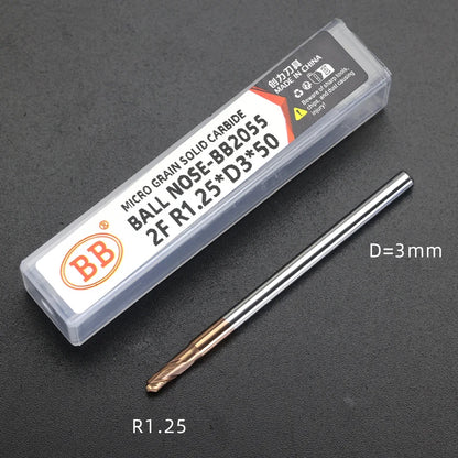 BB 3mm Shank Diameter Ball Nose & Flat End Mill Small Carbide Cutter CNC Machining