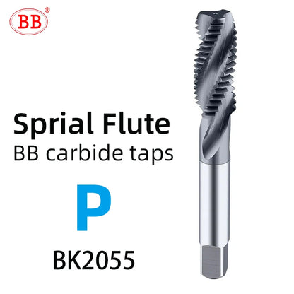BB CNC Carbide Tap Spiral Straight Flute Fluteless Machine Thread Forming Coated Hardness M2 M3 M4 M5 M6 Metal Tool 1PCS