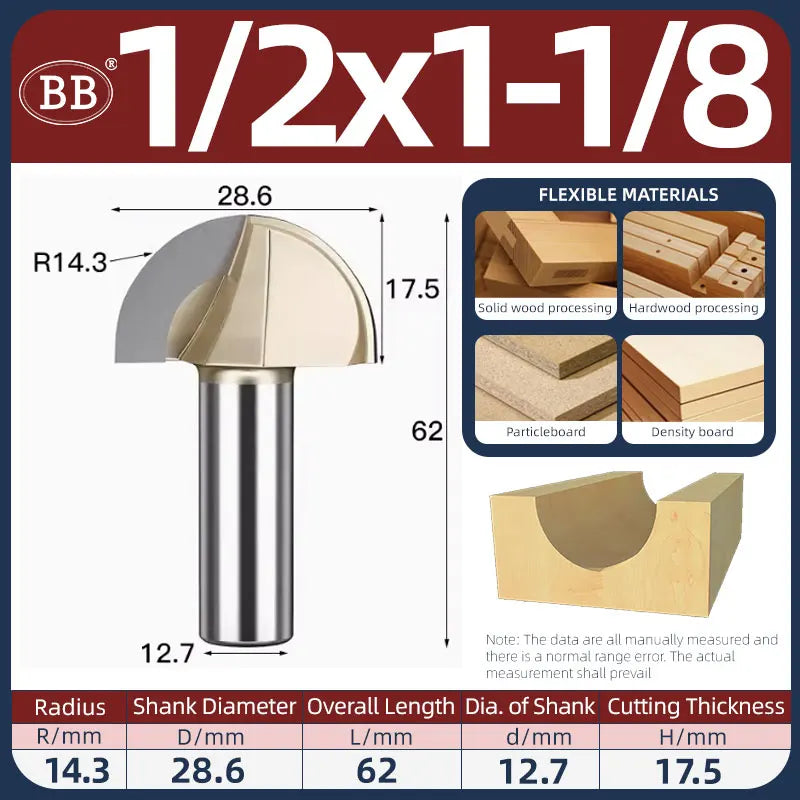 BB Half Round Router Bits