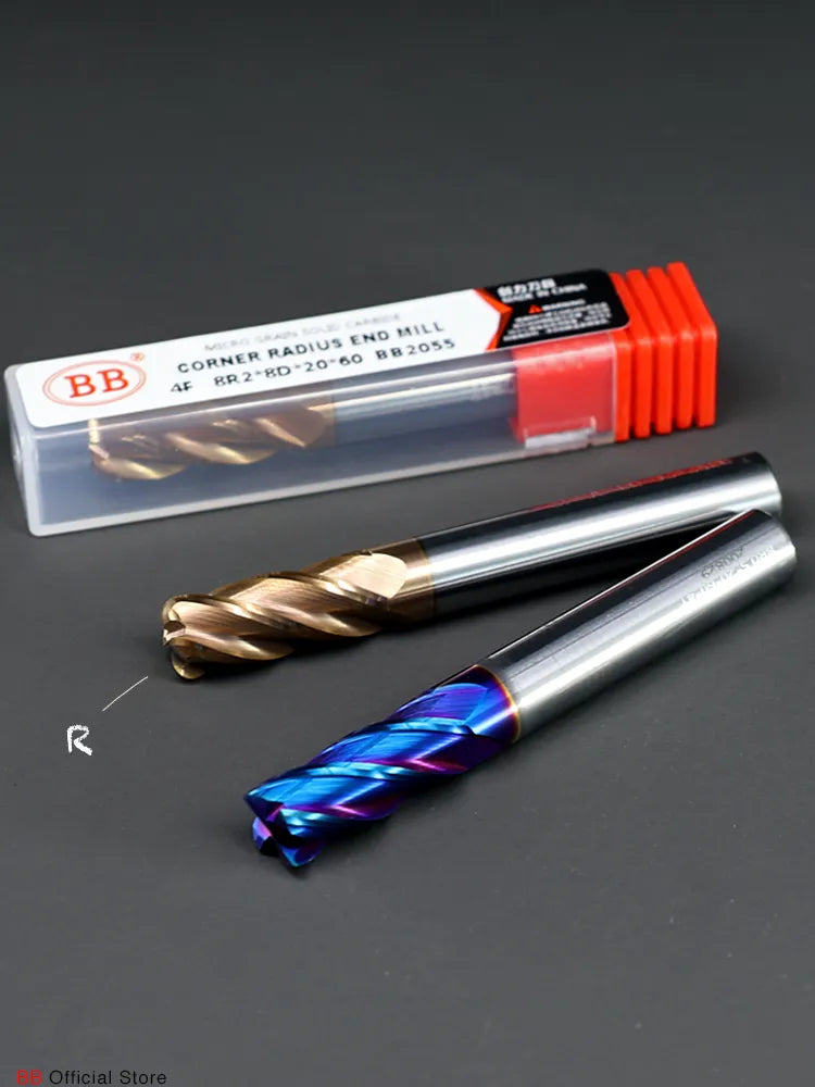BB Corner Radius End Mill R Bullnose CNC Tungsten Carbide Steel Cutter ...
