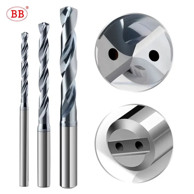 BB 3xD Pro Drill Bit Internal Cooling Carbide CNC Hole Drilling Tool Efficient SUS Stainless Steel Alloy Diameter 1mm to 20mm