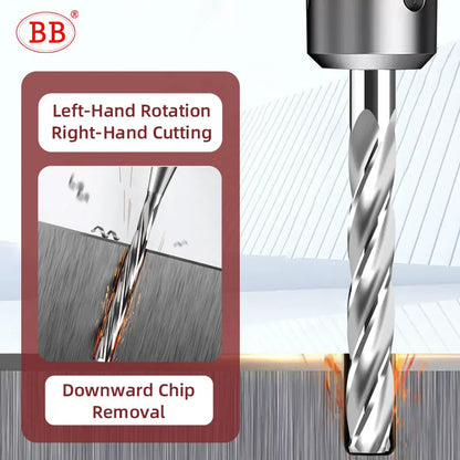 BB Left Hand 1-12mm H7 Carbide Spiral Flute PRO External Cooling Small BF2055