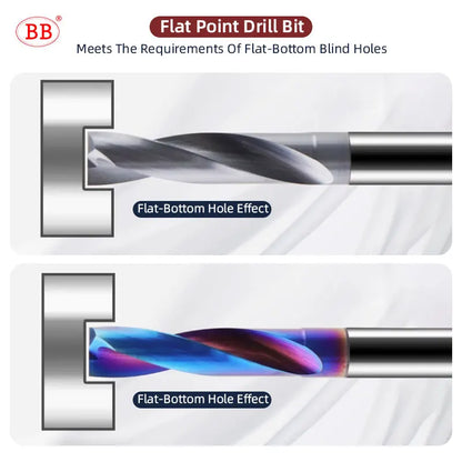 BB Flat Bottom Drill Bit Long Length 2mm-12mm Carbide Hole Drilling Tool BK2055 BL2060
