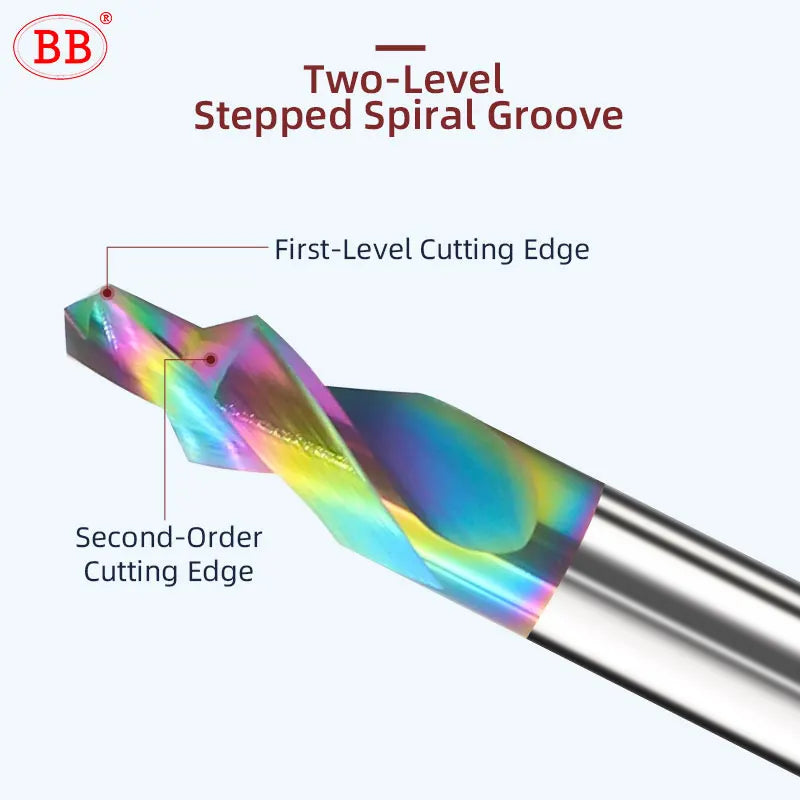BB Step Drill 90 Degree 180 CNC Precision Solid Carbide Drilling Tools DLC Coated Screw Hole