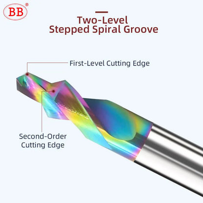 BB Step Drill 90 Degree 180 CNC Precision Solid Carbide Drilling Tools DLC Coated Screw Hole