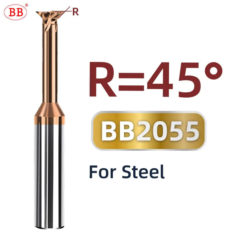 BB Carbide Dovetail Mill Cutter Spiral Flute CNC Slot Long Cutting Length Tool Diameter 1mm-20mm