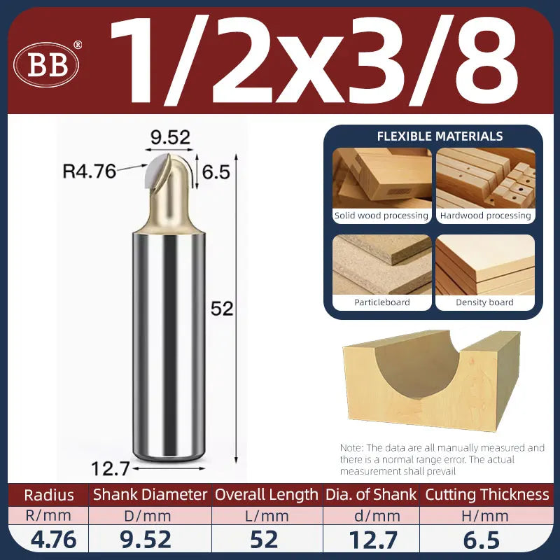 BB Half Round Router Bits