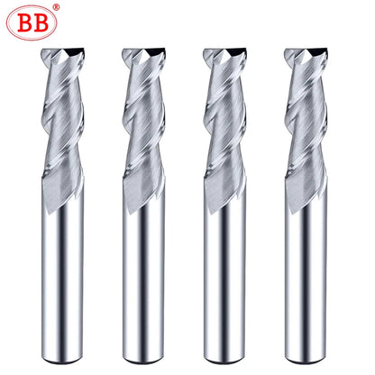 BB 2 Flutes Spiral End Mill CNC Machining Engraving Cutter Carbide Router Bit for Wood Aluminum Copper 0.1mm-20mm DIY Tool