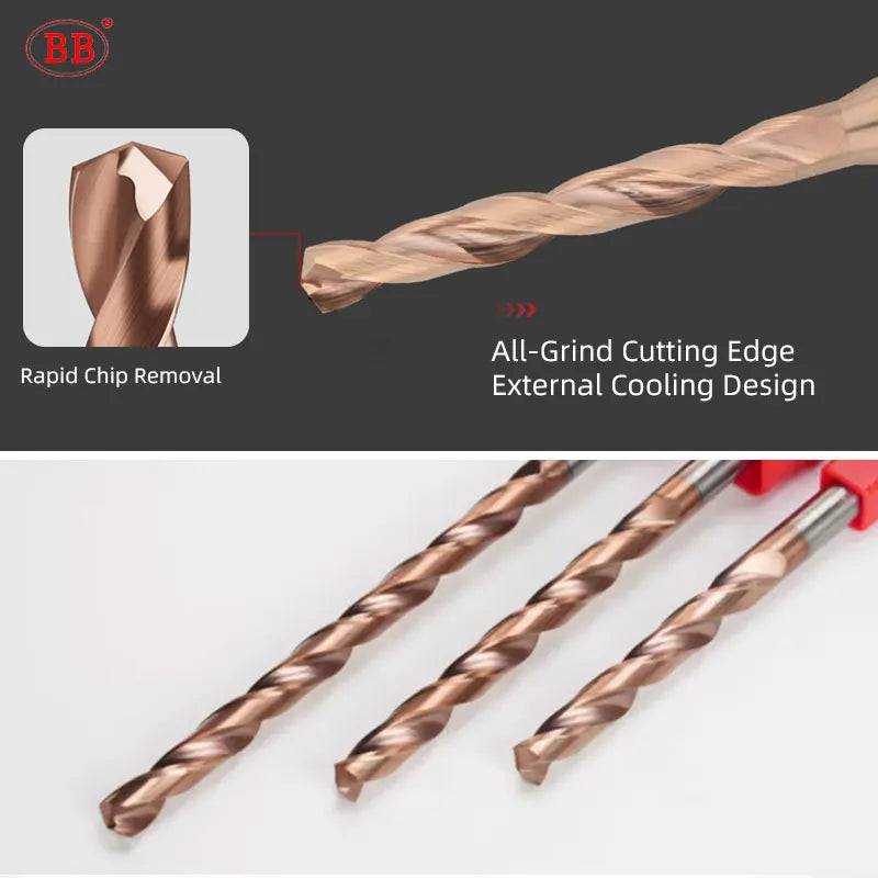 BB Micro Drill Bits – Long Flute | OAL 50–75mm | Shank Ø4mm | Ø1.0–2.95mm | Carbide