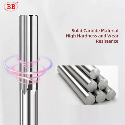 BB Machine Reamer 2.91mm~7.42mm Straight Flute Solid Carbide Uncoated Tolerance Chucking Metal Cutter CNC for Aluminum