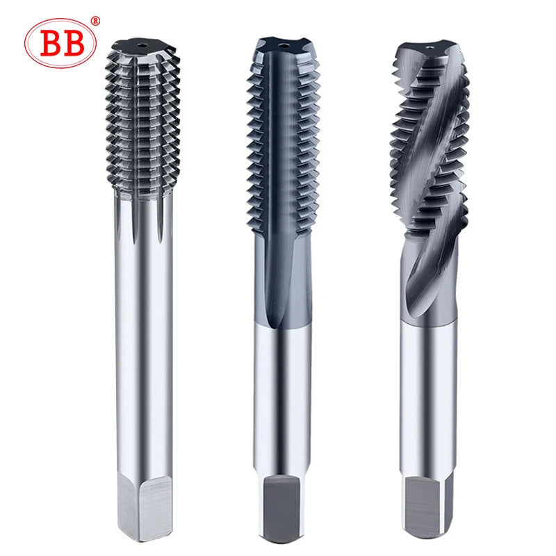 BB CNC Carbide Tap Spiral Straight Flute Fluteless Machine Thread Forming Coated Hardness M2 M3 M4 M5 M6 Metal Tool 1PCS