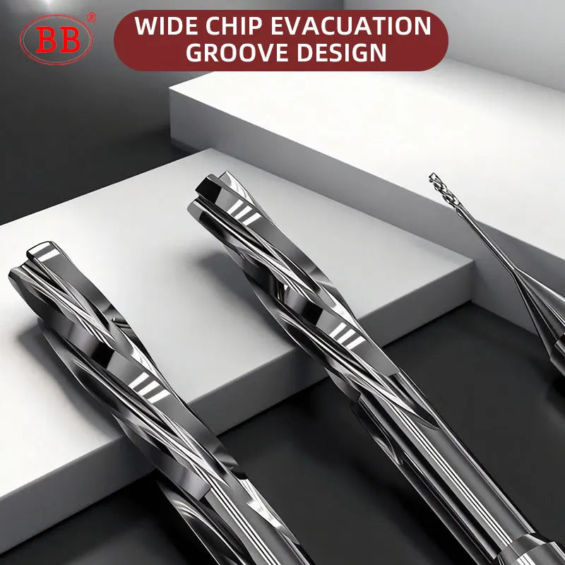 BB Left Hand 1-12mm H7 Carbide Spiral Flute PRO External Cooling Small BF2055
