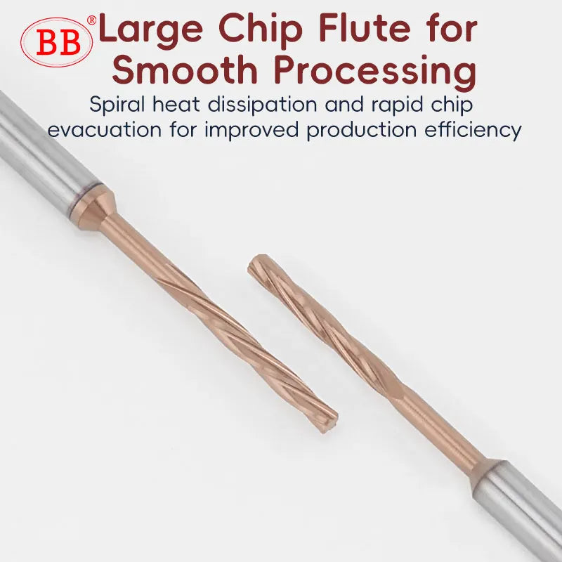 BB Machine Reamer Left Hand Micro Carbide Spiral Flute Coated PRO CNC External Cooling Aluminum Small Hole Making 2.23mm-3.95mm