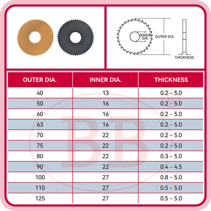 Saw Blade Mill HSS Co TiN Circular Cutting Tool CNC Slot Machining Slitting Steel Diameter 40 50 60mm for Metal Steel Pipe