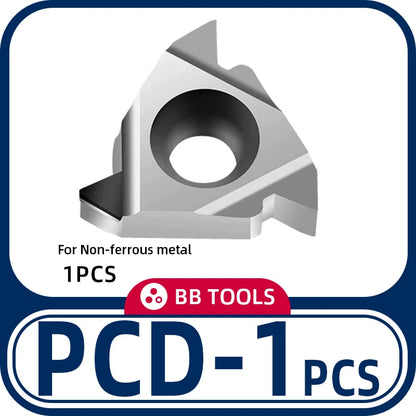 BB Carbide Threading Insert 16ER 16IR 11IR AG55 AG60 External Internal Indexable Lath Turning Cutter Steel Aluminum CBN PCD