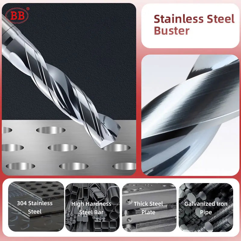 BB Pro Drill for Stainless Steel 5D Hole Making Efficiency Bit Internal Cooling