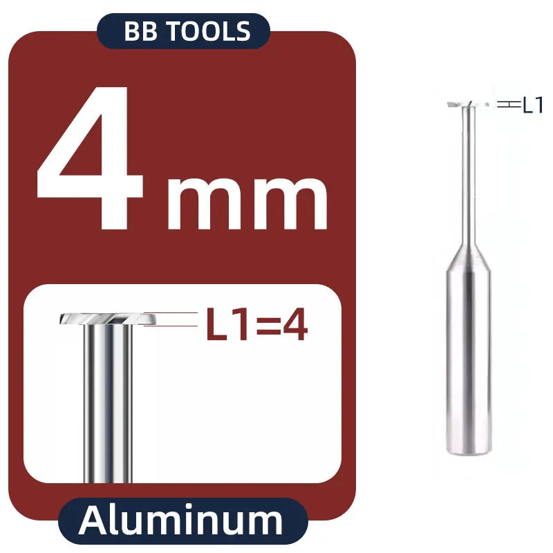 BB Extend Carbide T Slot Milling Cutter Long Neck End Mill CNC Groove Machining Tool for Metal Aluminum Steel 3mm-20mm