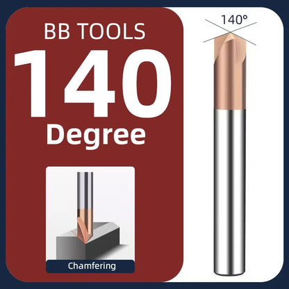 BB Chamfer End Mill CNC V Cutter Tip Angle 30 40 45 50 70 100 110 130 140 150 Degree for Metal Seel Aluminum