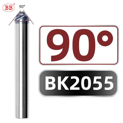 BB Chamfer Cutter Spiral Flute Carbide End Mill 30 40 60 90 120 Degree Steel Aluminum