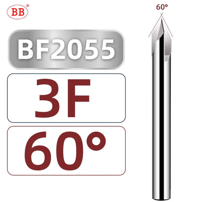 BB Chamfer Cutter Long Length 100mm 150mm Carbide Extended 3F V Milling Countersink CNC 60 90 120 Degree Deburring Edges
