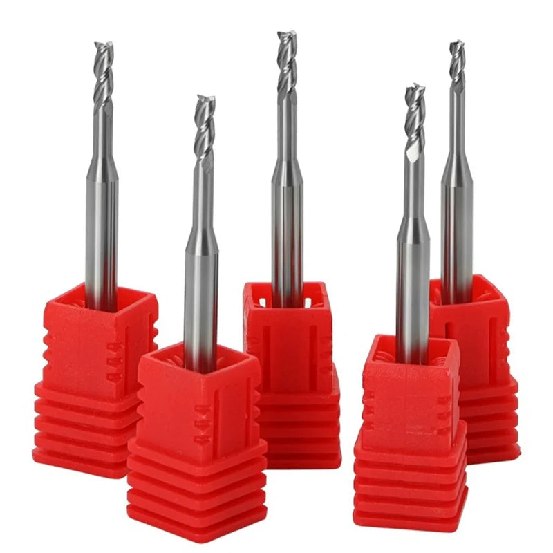 BB Micro End Mill Long Neck 0.1mm~3mm for Aluminum Alloy Copper Electrode Plastic Nonmetal CNC Machining Solid Carbide Cutter
