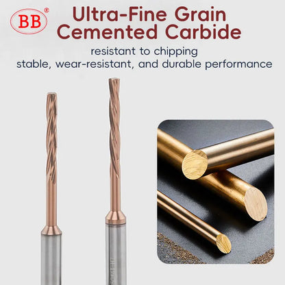 BB Reamer Left Hand Micro Carbide Spiral Flute Coated PRO External Cooling Aluminum Small Hole Making 3.96mm-12mm
