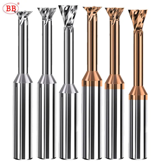 BB Carbide Dovetail Mill Cutter Spiral Flute CNC Slot Long Cutting Length Tool Diameter 1mm-20mm