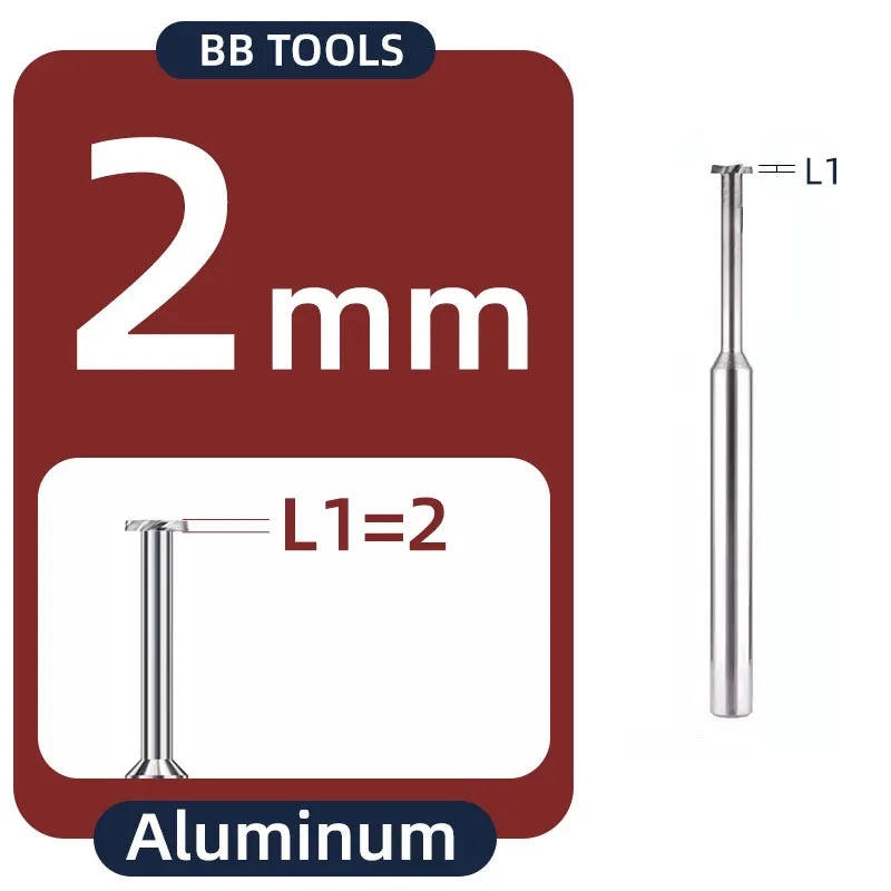 BB Extend Carbide T Slot Milling Cutter Long Neck End Mill CNC Groove Machining Tool for Metal Aluminum Steel 3mm-20mm