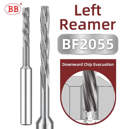 BB Left Hand 3.96mm-12mm DIY Machine Reamer Carbide Spiral Flute PRO External Cooling Small Hole Making