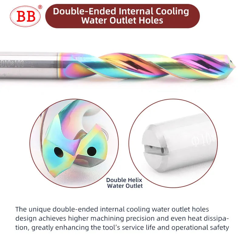 BB Solid Carbide Internal Cooling Drill DLC PRO Bit Hole Drilling 5xD Cutting CNC Tool for Aluminum Diameter 3.0-20mm