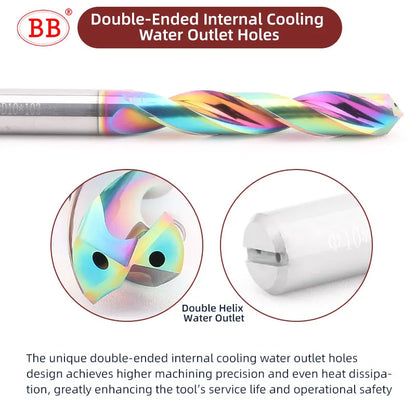 BB Solid Carbide Internal Cooling Drill DLC PRO Bit Hole Drilling 5xD Cutting CNC Tool for Aluminum Diameter 3.0-20mm