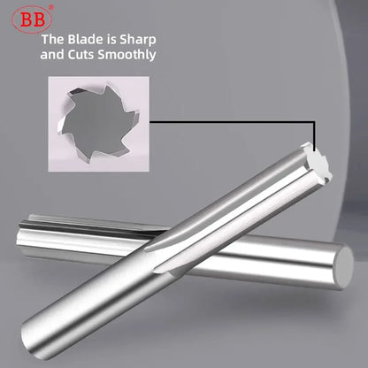 BB Machine Reamer 7.43mm~12.09mm Straight Flute Solid Carbide Uncoated Tolerance Chucking Metal Cutter CNC for Aluminum