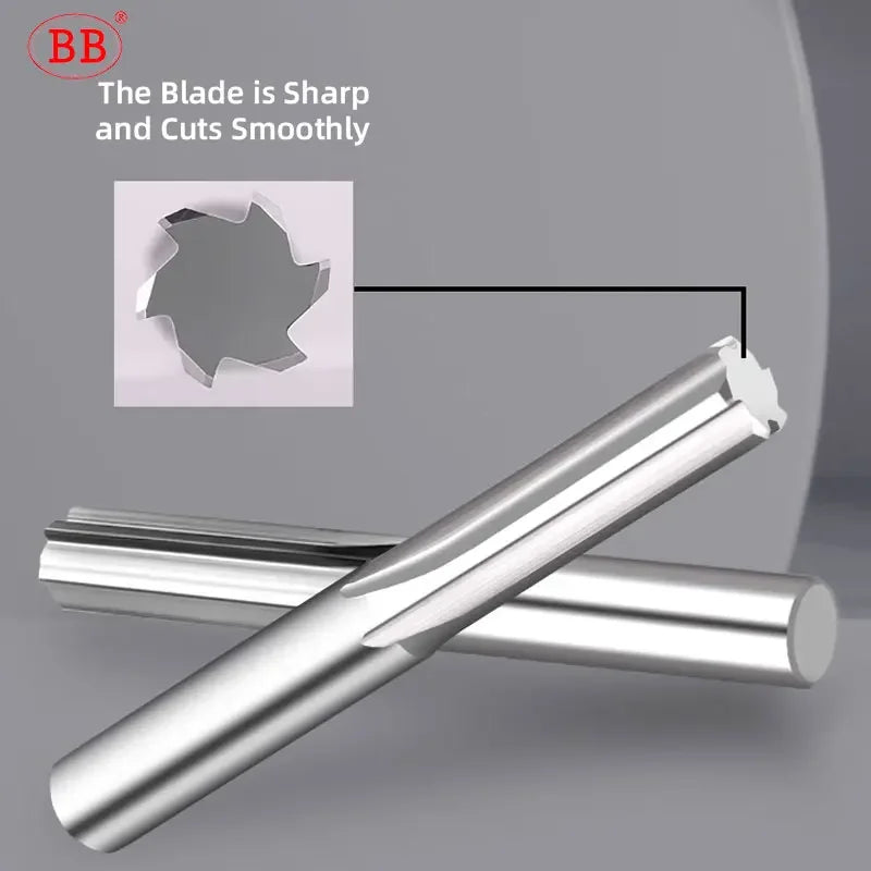 BB Machine Reamer 2.91mm~7.42mm Straight Flute Solid Carbide Uncoated Tolerance Chucking Metal Cutter CNC for Aluminum