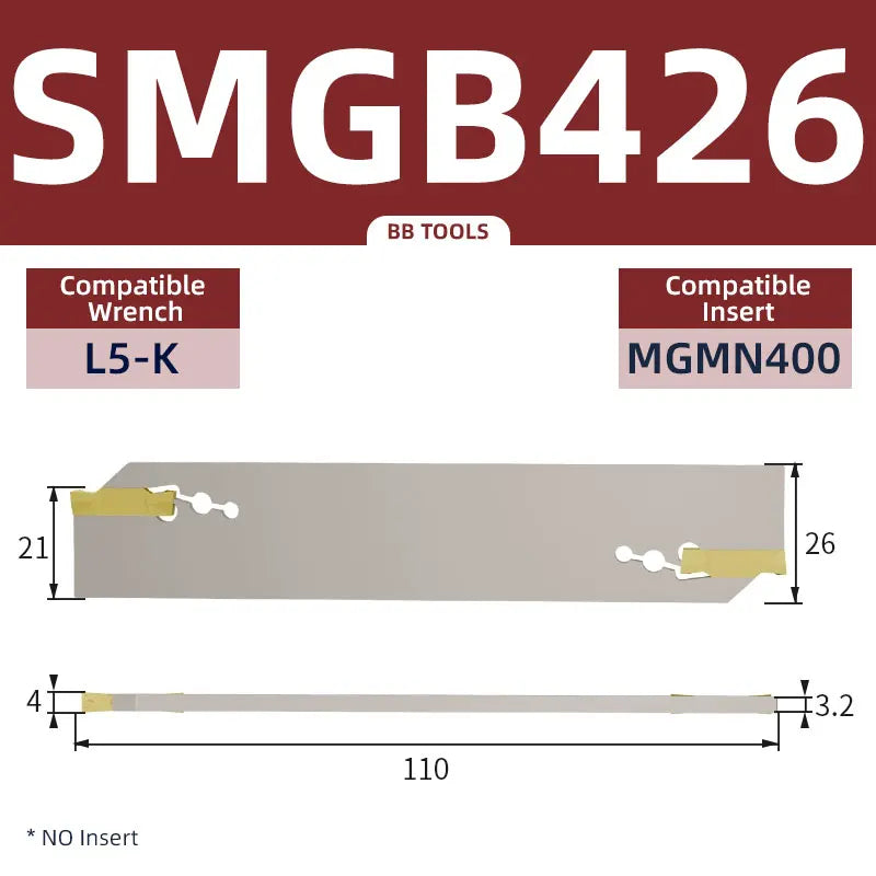 BB SMGB Groove Turning Tool SMGB226 SMGB326 SMGB432 Lathe Cutter Holder for MGMN