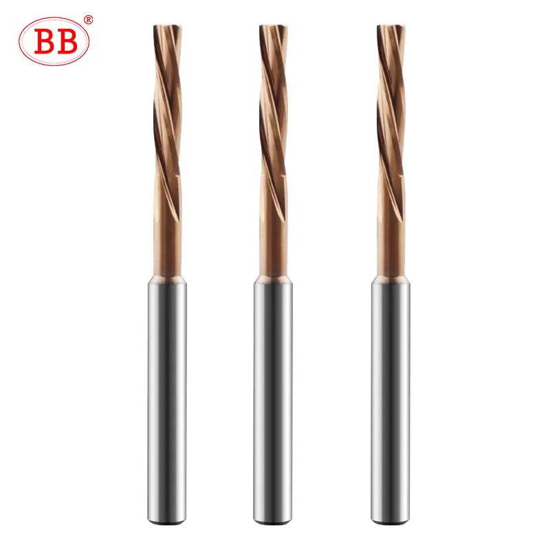 BB Reamer Left Hand 0.5mm-2.22mm BB2055 Micro Carbide Spiral Flute Coated PRO External Cooling Aluminum Small Hole Making