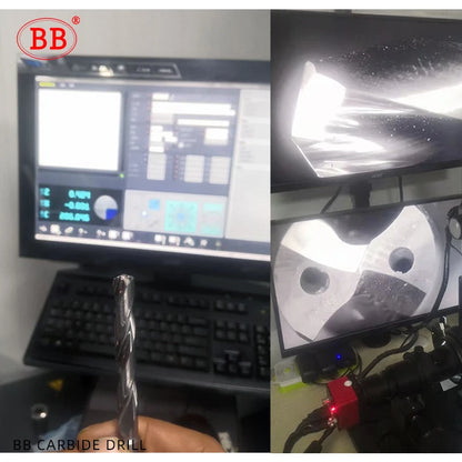BB Carbide Drill 5xD with External Internal Cooling Inner Through Coolant Hole Parallel Shank 3.1mm 16mm Coated CNC Machine Tool