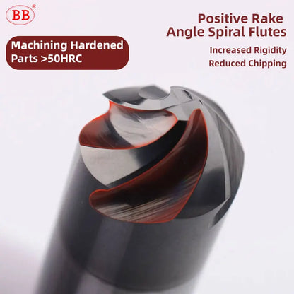 BB Chamfer Cutter Spiral Flute Carbide End Mill 30 40 60 90 120 Degree Steel Aluminum