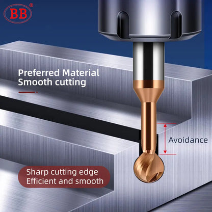 BB Ball T Shape Cutter Solid Carbide 3D End Mill R2 R3 R4 R5 R6 Metal Steel Aluminum Copper Iron