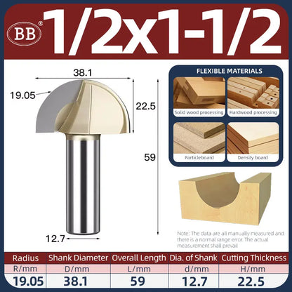 BB Half Round Router Bits