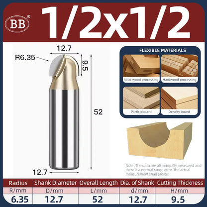 BB Half Round Router Bits