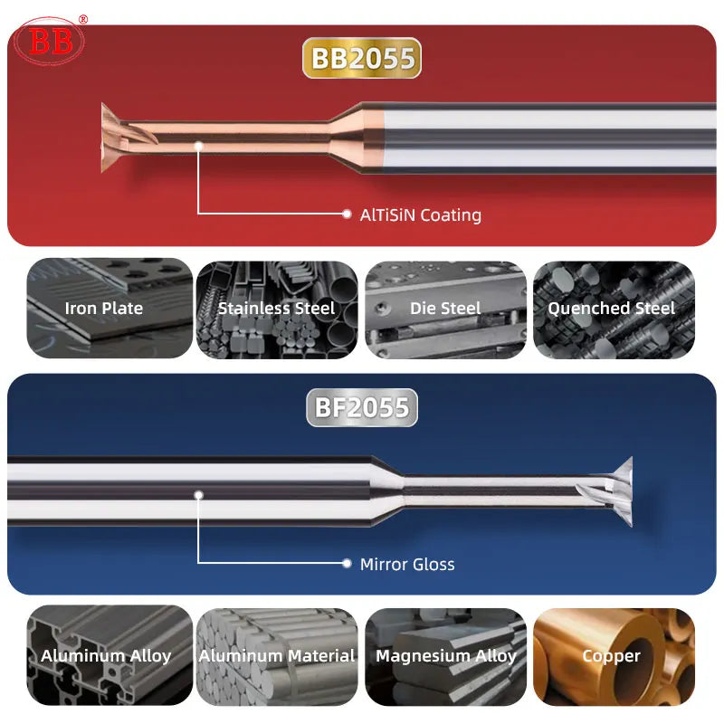 BB Spiral Dovetail Mill Cutter Carbide Slot Cutting Tool 30/35/40/45/50/55/60/65/70/75/80/85 Degree 4 Flute Diameter 1mm-20mm