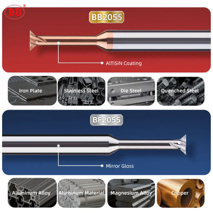 BB Spiral Dovetail Mill Cutter Carbide Slot Cutting Tool 30/35/40/45/50/55/60/65/70/75/80/85 Degree 4 Flute Diameter 1mm-20mm