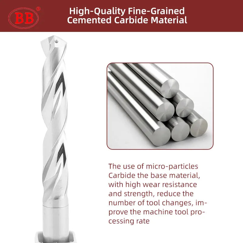 BB Solid Carbide Internal Cooling Drill Bright PRO Bit Hole Drilling 5xD Cutting CNC Tool for Aluminum Diameter 3.0-20mm