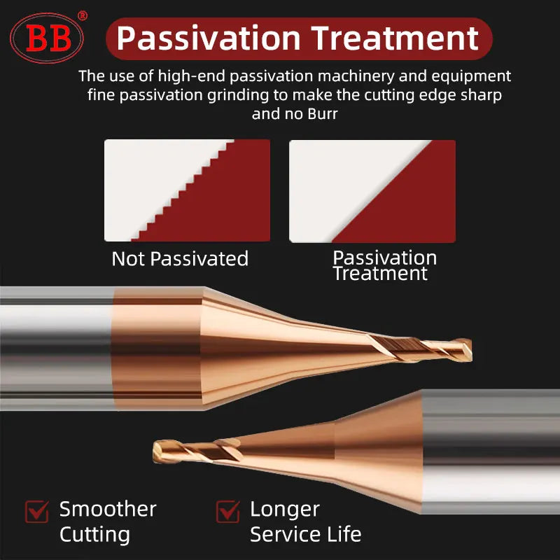 BB Deep Long Neck Micro Carbide End Mill 2xD Rib Processing Cutter CNC Small Diameter 0.2 0.3 0.4 0.5 0.6 0.7 0.8 0.9mm Mini