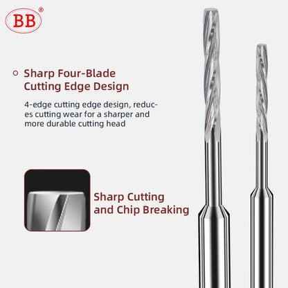 BB Carbide Drilling Tool Machine CNC Spiral Flute External Cooling Reamer PRO for Aluminum Diameter 2.23-3.95